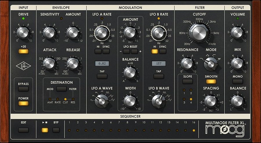Moog Multimode Filter Collection by Universal Audio