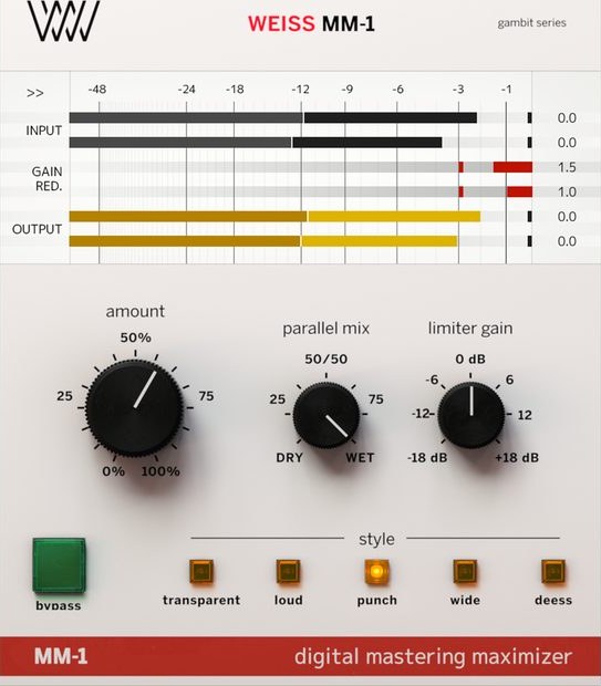 Weiss MM-1 Mastering Maximizer by Softube